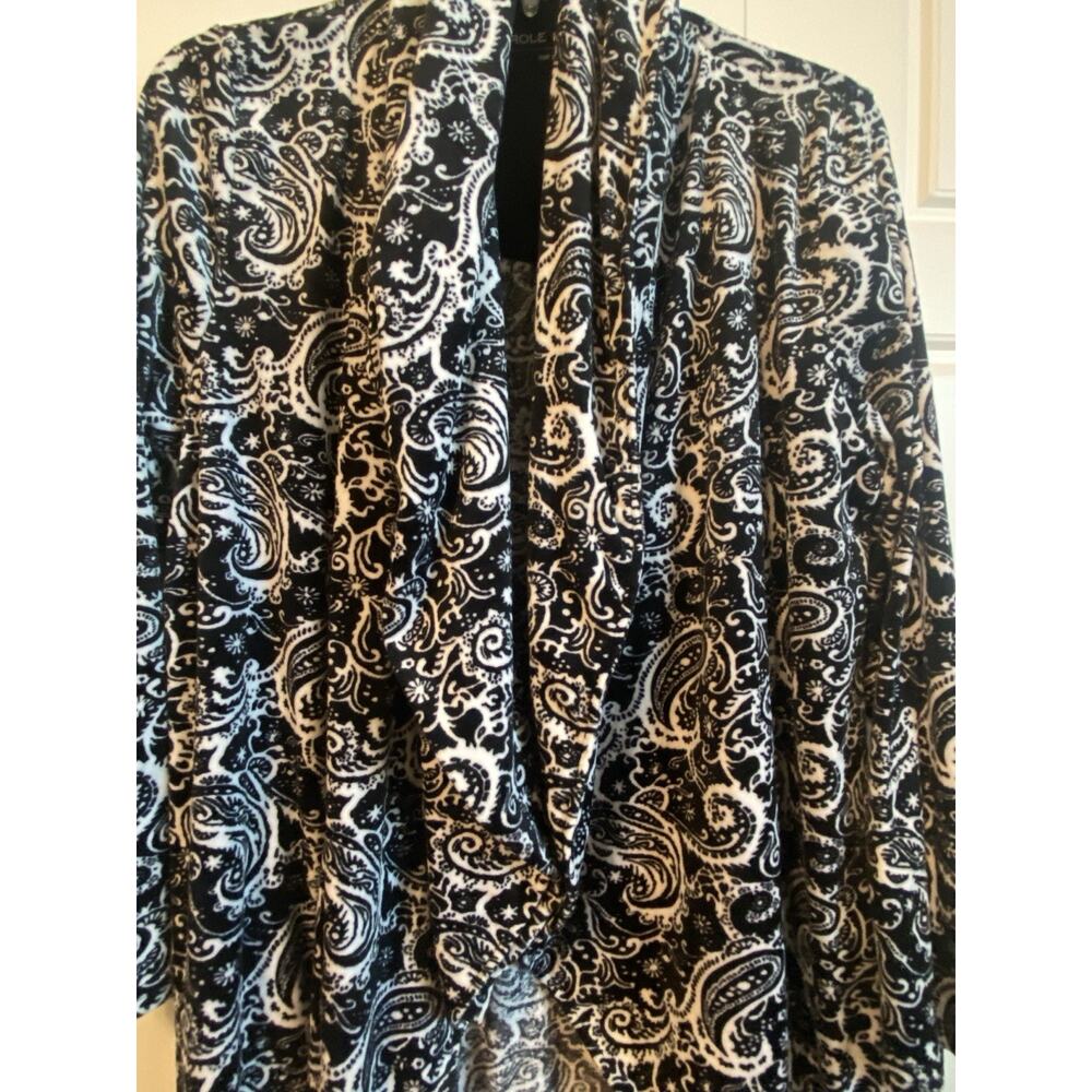 Lot 2 Carole Hochman L Plush Robe Cozy Warm Velour Pockets Soft+ Shirt Black - Picture 7 of 16